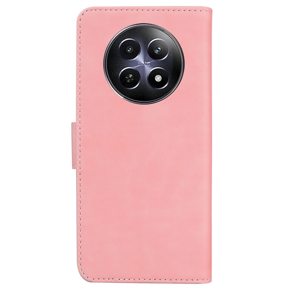 Szilárd könyvtáska a Realme 12 5G/12x 5G készülékhez - rózsaszín