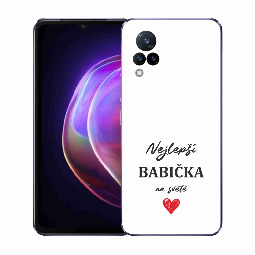Gél borító mmCase a Vivo V21 4G/5G - legjobb nagymama 1 fehér háttérrel
