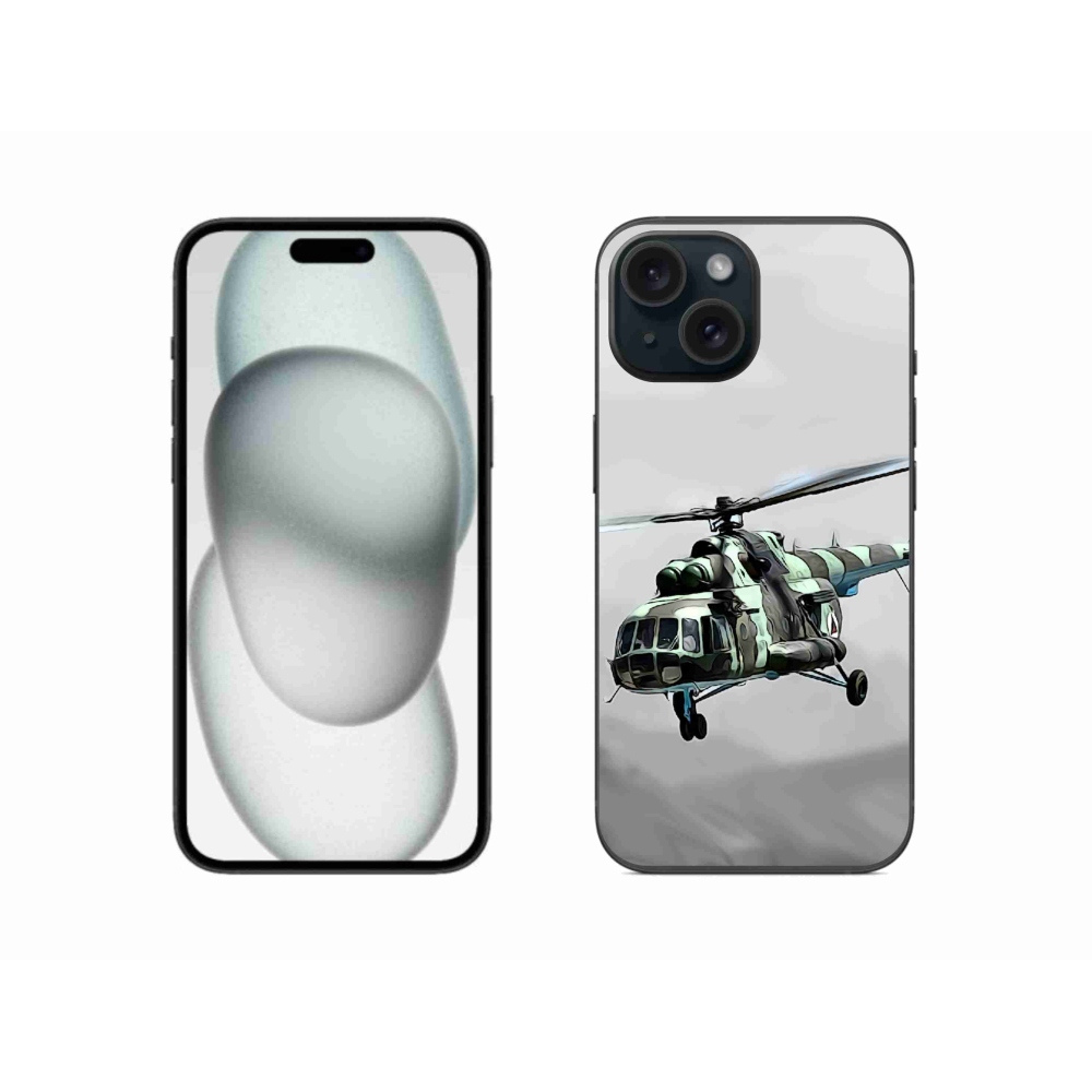 Zselés borítás mmCase iPhone 15 - katonai helikopterhez