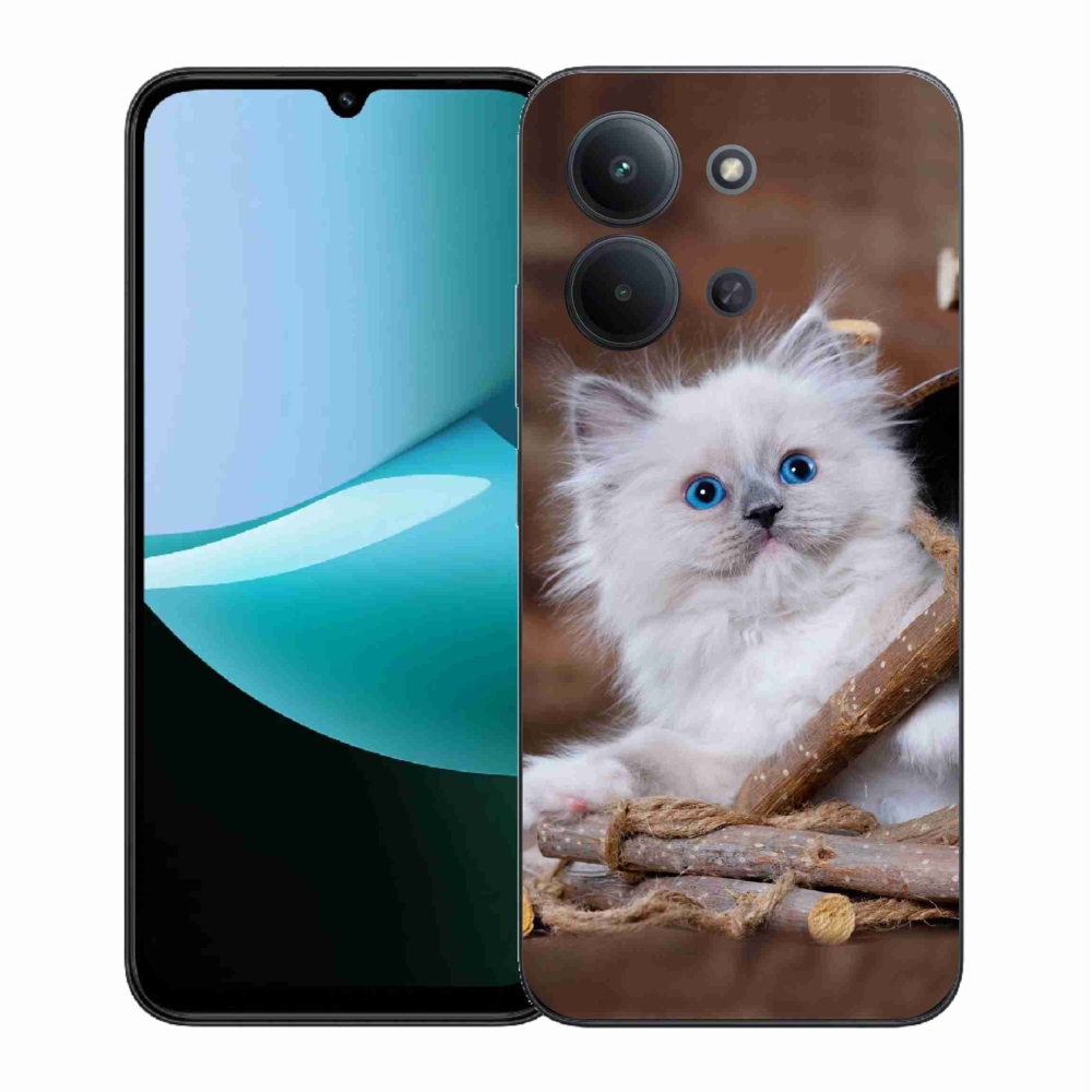 Gél borítás mmCase a Xiaomi Redmi 15C 4G (171mm)/Poco C85 4G (171mm) - fehér cica számára
