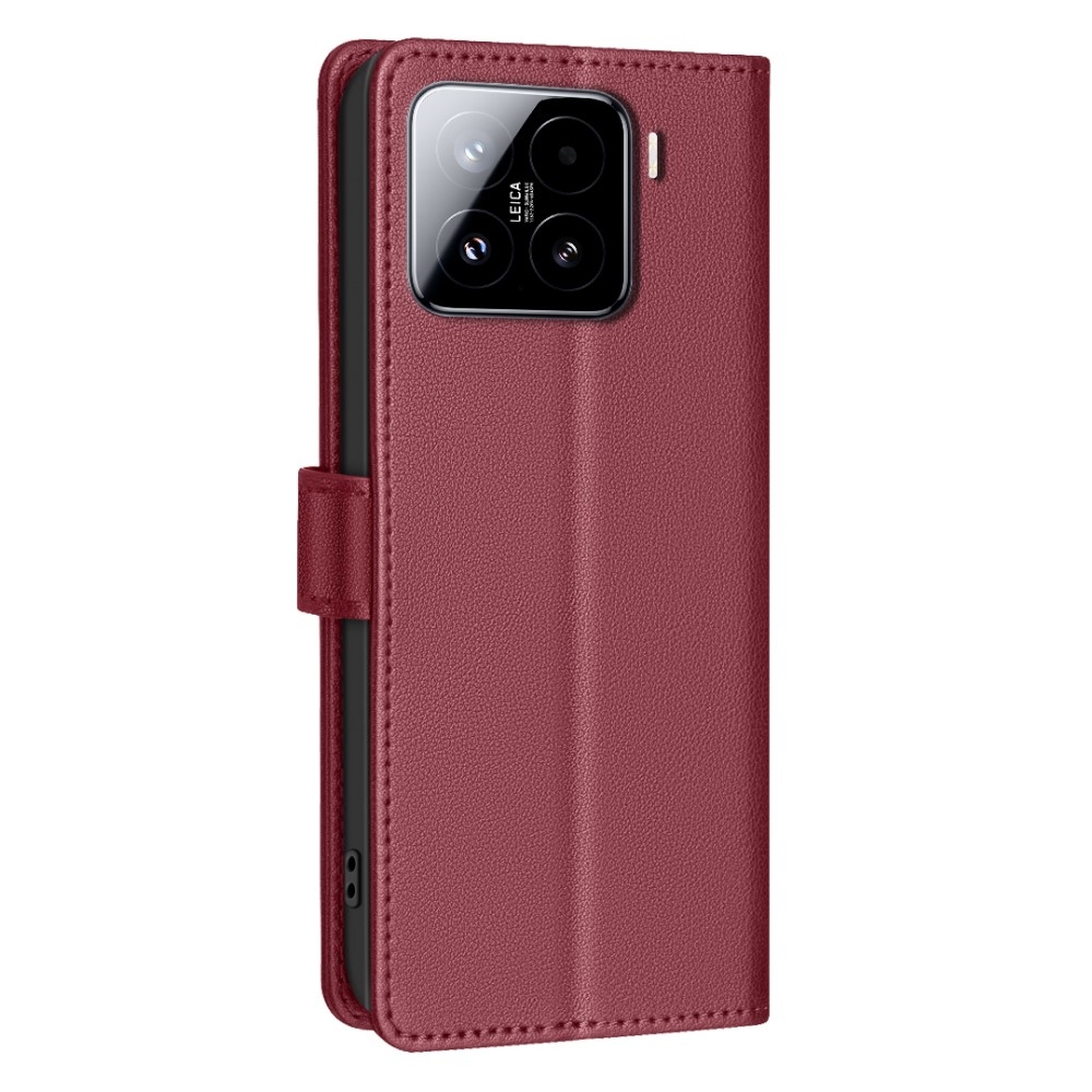 BINFEN könyv tok Xiaomi 15-öshöz - piros