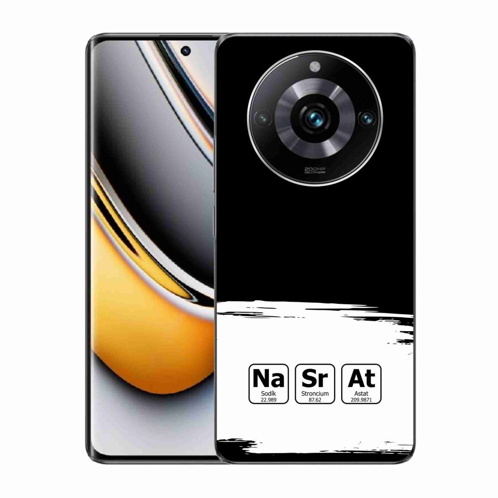 Gél borítás mmCase a Realme 11 Pro/11 Pro+ készülékre - kémiai elemek fehér és fekete háttérrel