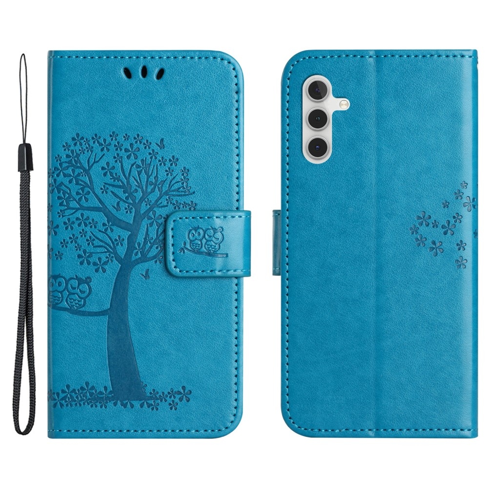Fás könyv tok Samsung Galaxy A35 5G - kék