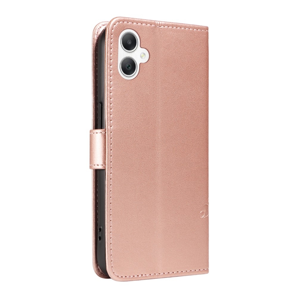 Virágos könyv tok Samsung Galaxy A06 4G készülékhez - rózsaarany