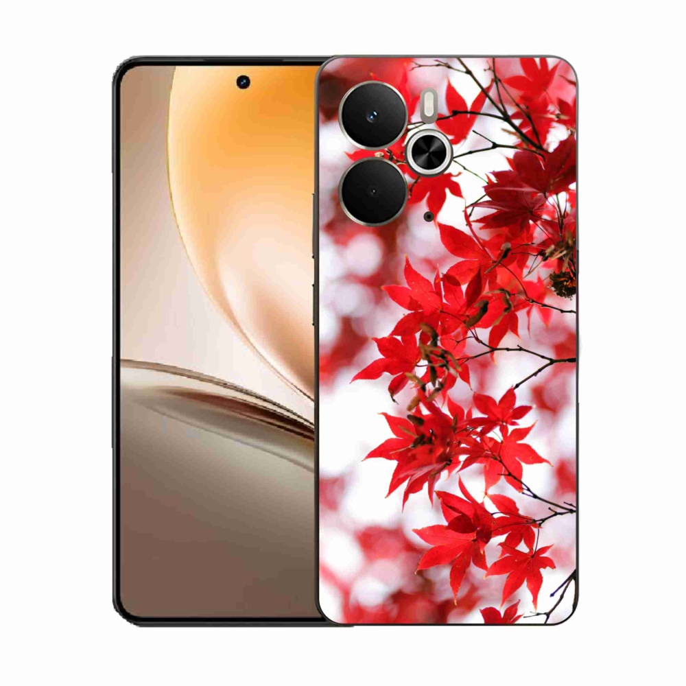Gél borító mmCase a Realme 14 5G készülékhez - piros levelek