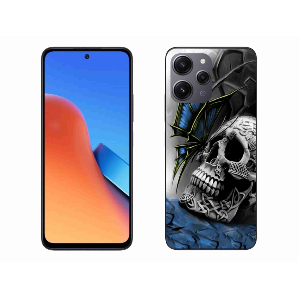 Gél borítás mmCase a Xiaomi Redmi 12-hez - pillangó és koponya