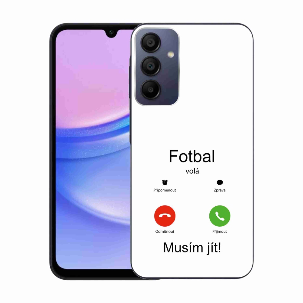 Gél borító mmCase Samsung Galaxy A15 4G/5G - futball hívások fehér háttérrel