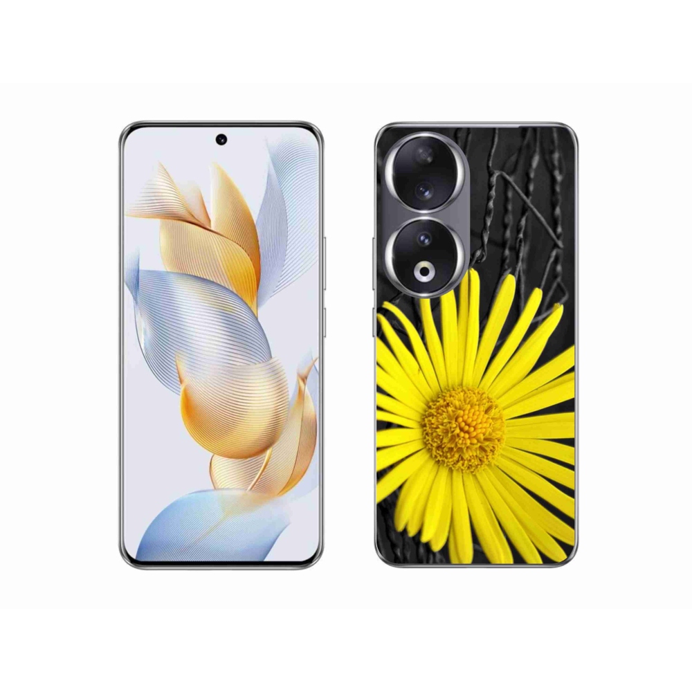 Zselés borító mmCase Honor 90 - sárga virághoz