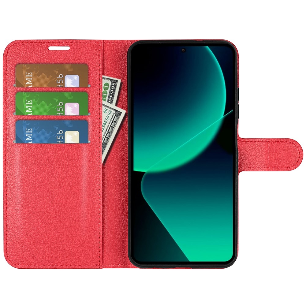 Litchi könyv tok Xiaomi 13T/13T Pro-hoz - piros