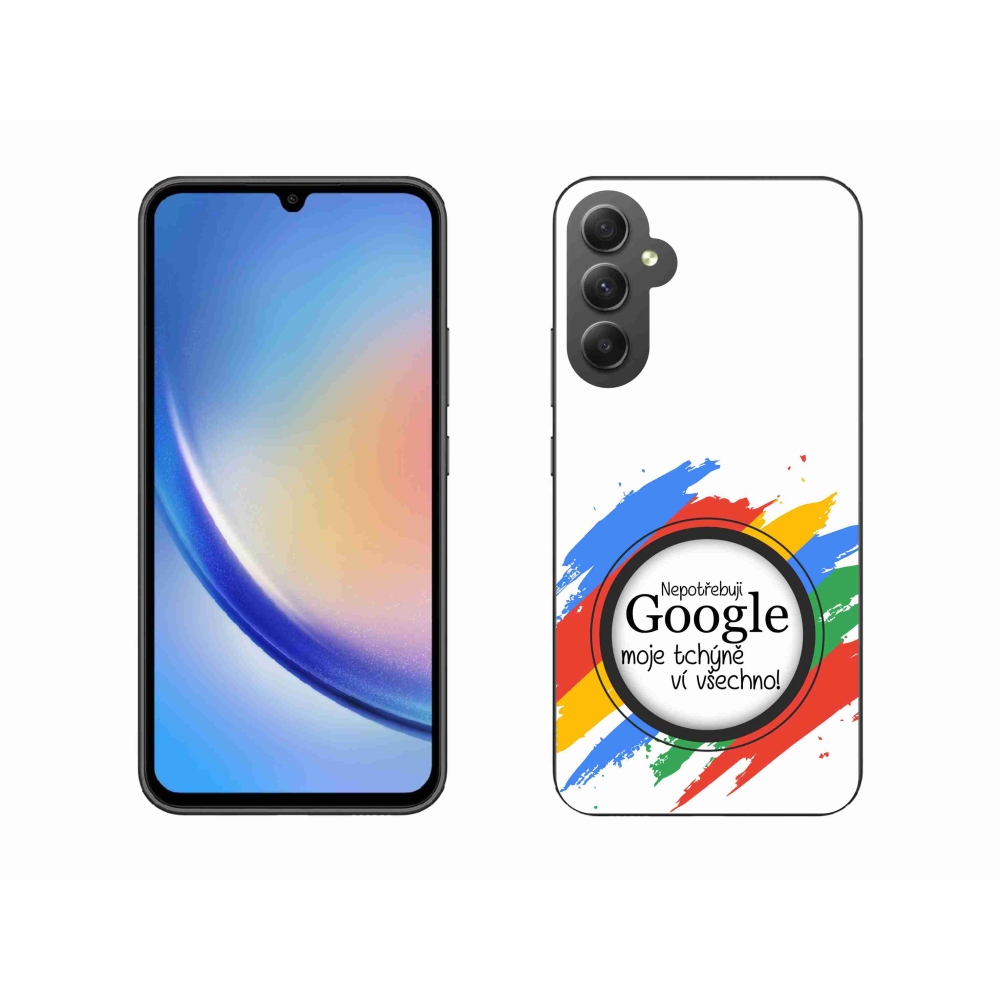 Gél borító mmCase Samsung Galaxy A34 5G - anyós tudja, minden fehér háttérrel