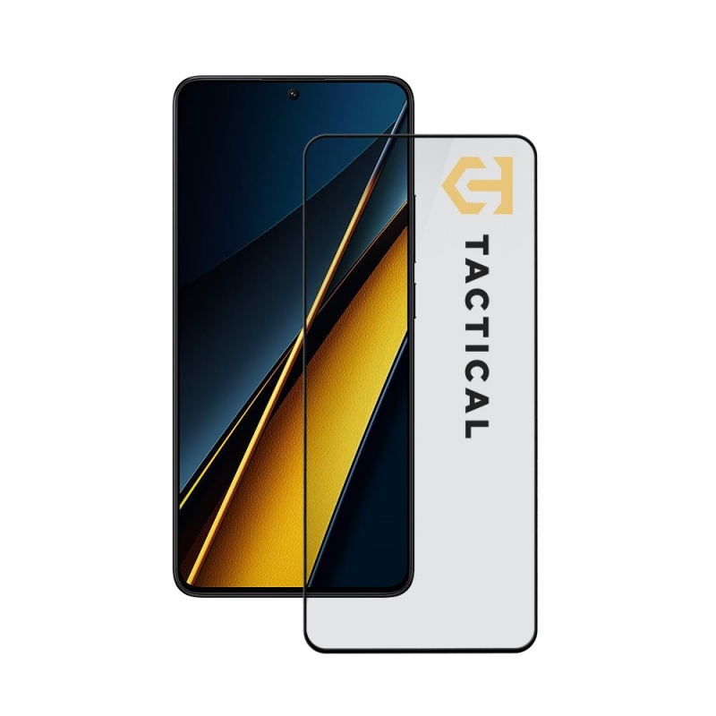 Taktikai üvegpajzs 5D üveg a Poco X6 Pro 5G Fekete számára