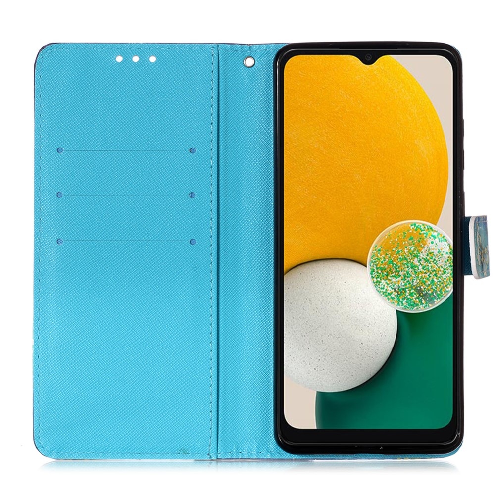 Patte könyv tok Samsung Galaxy A24 készülékhez - kék és arany pillangók