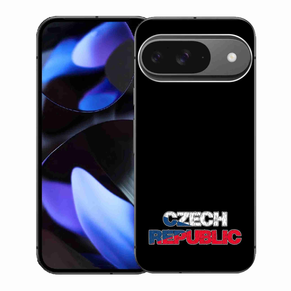 Zselés borítás mmCase a Google Pixel 9/9 Pro készülékhez - Csehország fekete háttérrel