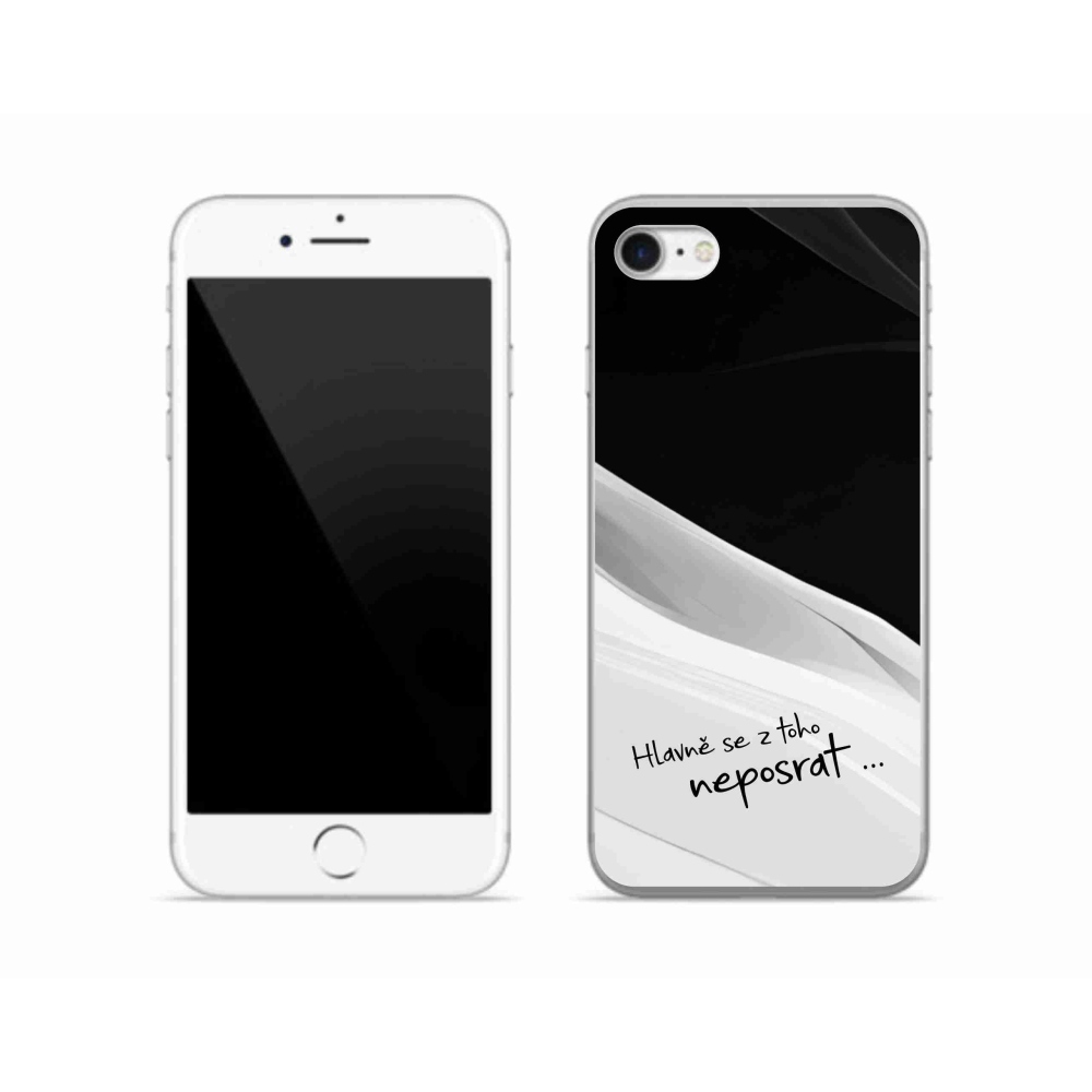 Gél borító mmCase iPhone SE (2022) - vicces szöveg 13 fekete-fehér háttérrel