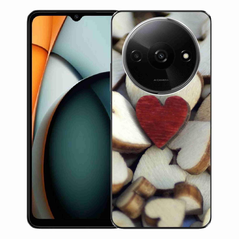 Gél borítás mmCase a Xiaomi Redmi A3-hoz - gravírozott piros szív