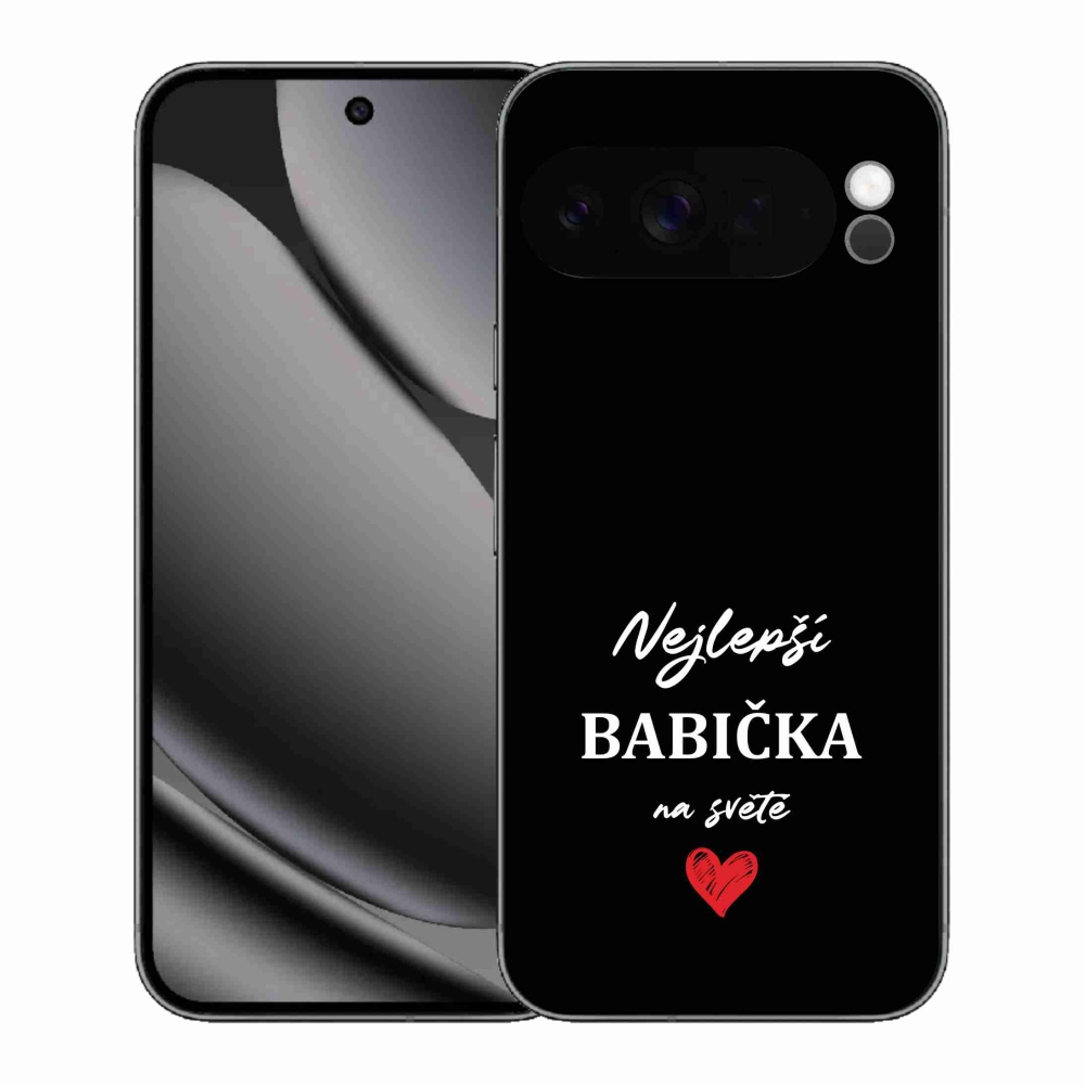 Gél borítás mmCase a Google Pixel 10 Pro XL-hez - Best Grandma 1 fekete háttérrel