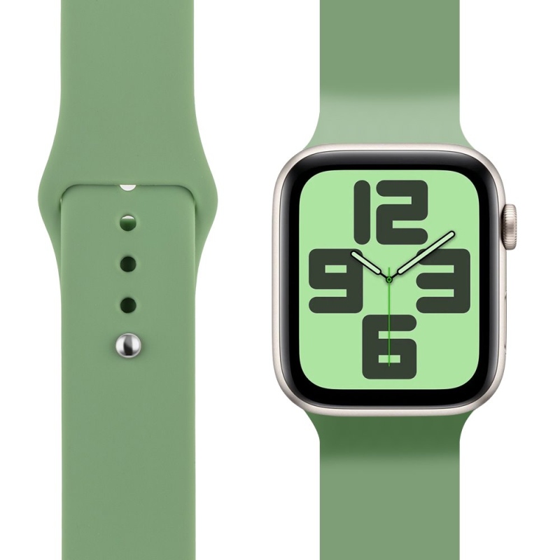 Csomag:ME szilikon szíj az Apple Watch 42-49mm M-L zöld színű órájához