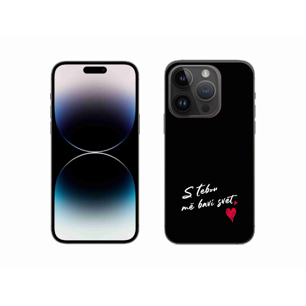 Gél borítás mmCase iPhone 14 Pro 6.1 készülékhez - szerelmes szöveg 1 fekete háttér