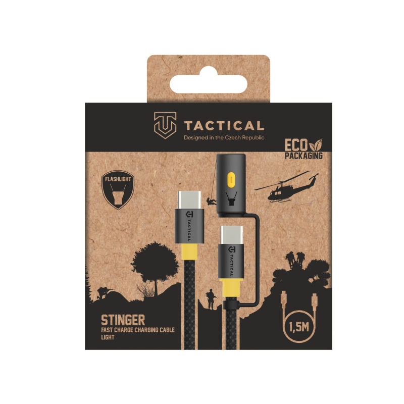 Tactical Stinger kábel USB-C/USB-C 1.5m Fekete