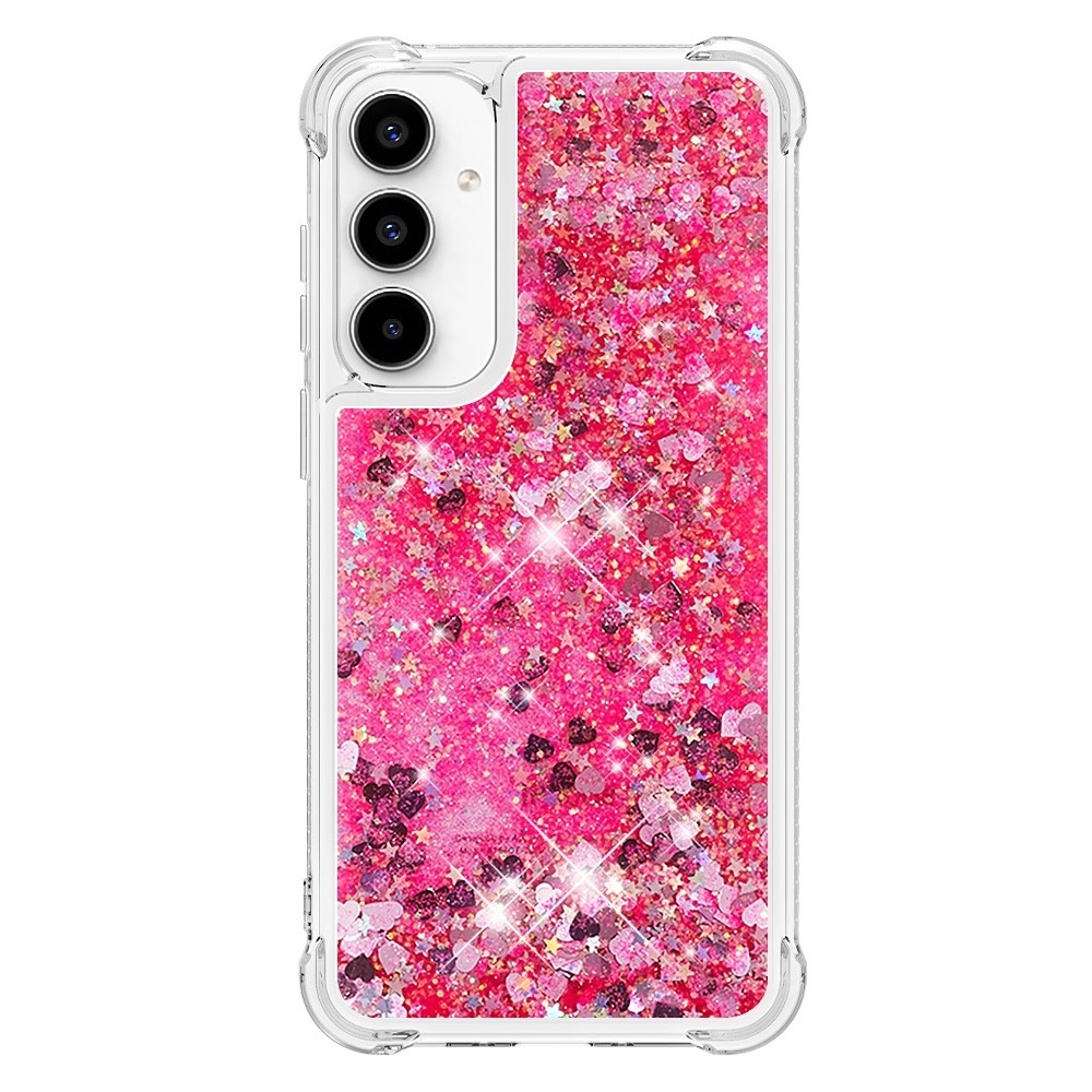Glitter homokóra zselés tok Samsung Galaxy A56 5G - rózsaszín/szívek