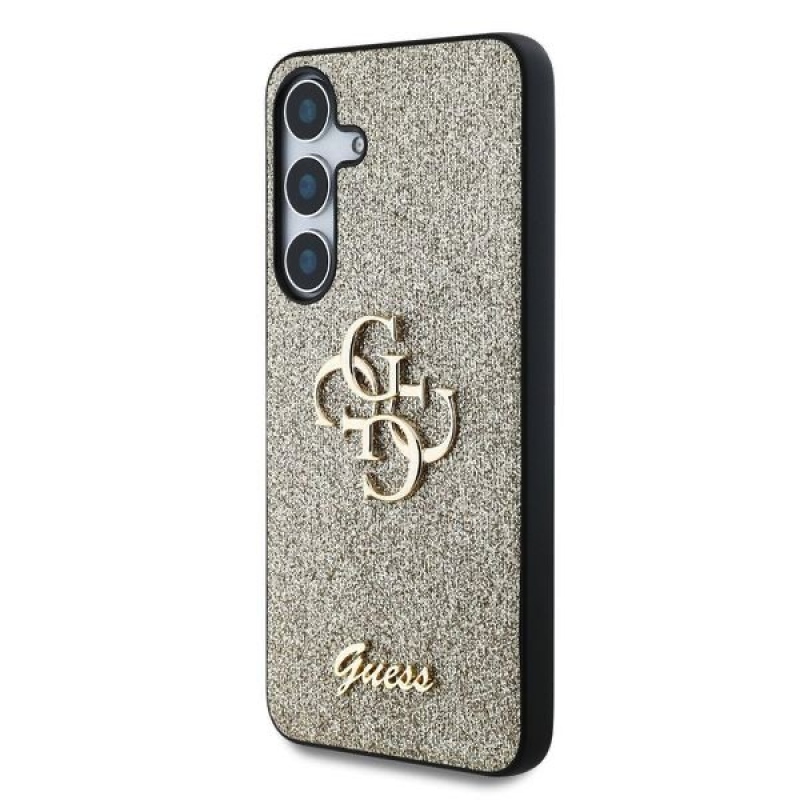 Guess PU Fixed Glitter 4G Metal Logo hátlap Samsung Galaxy S25+ Arany