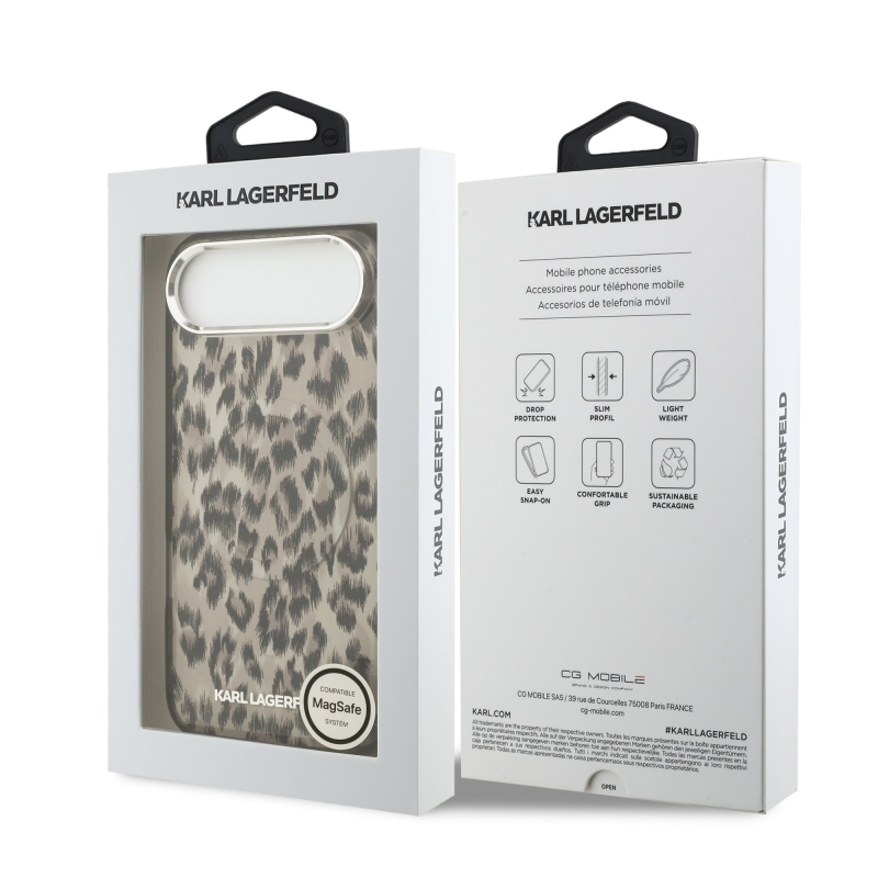 Karl Lagerfeld IML Leopard Leopard MagSafe hátsó borító iPhone Air barna színű készülékhez