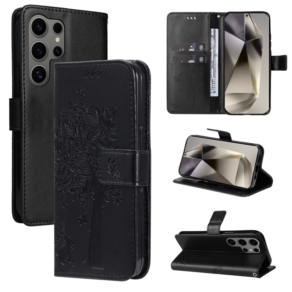 Fák könyve tok Samsung Galaxy S25 Ultra - fekete