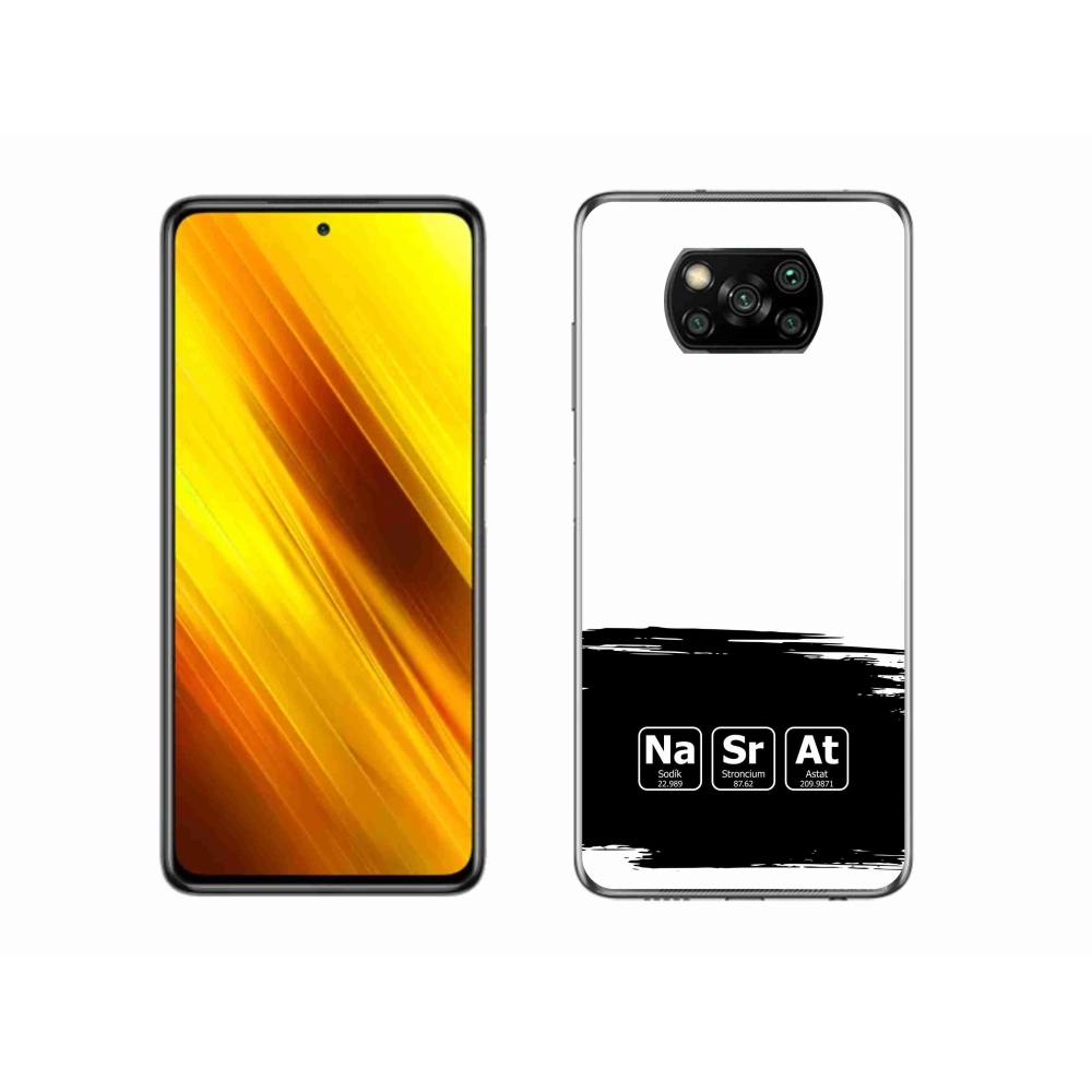 Gél borító mmCase a Xiaomi Poco X3-on - kémiai elemek fekete és fehér háttérrel