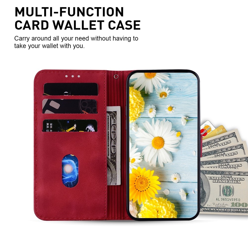 Lily könyv tok Xiaomi Redmi 15C 4G/5G (173mm) - piros