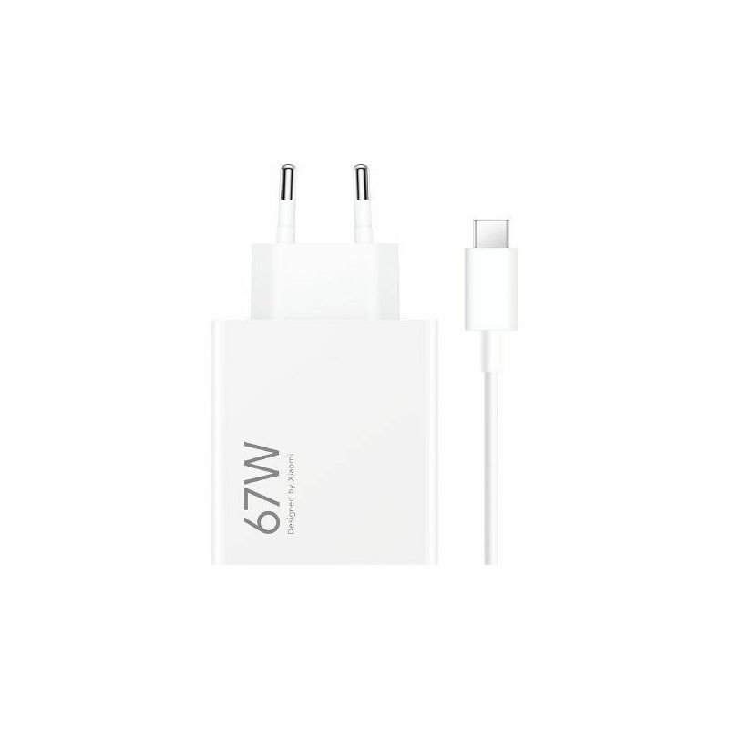 Xiaomi MDY-12-EH USB-A 67W-os utazási töltő + USB-C 6.2A adatkábel Fehér