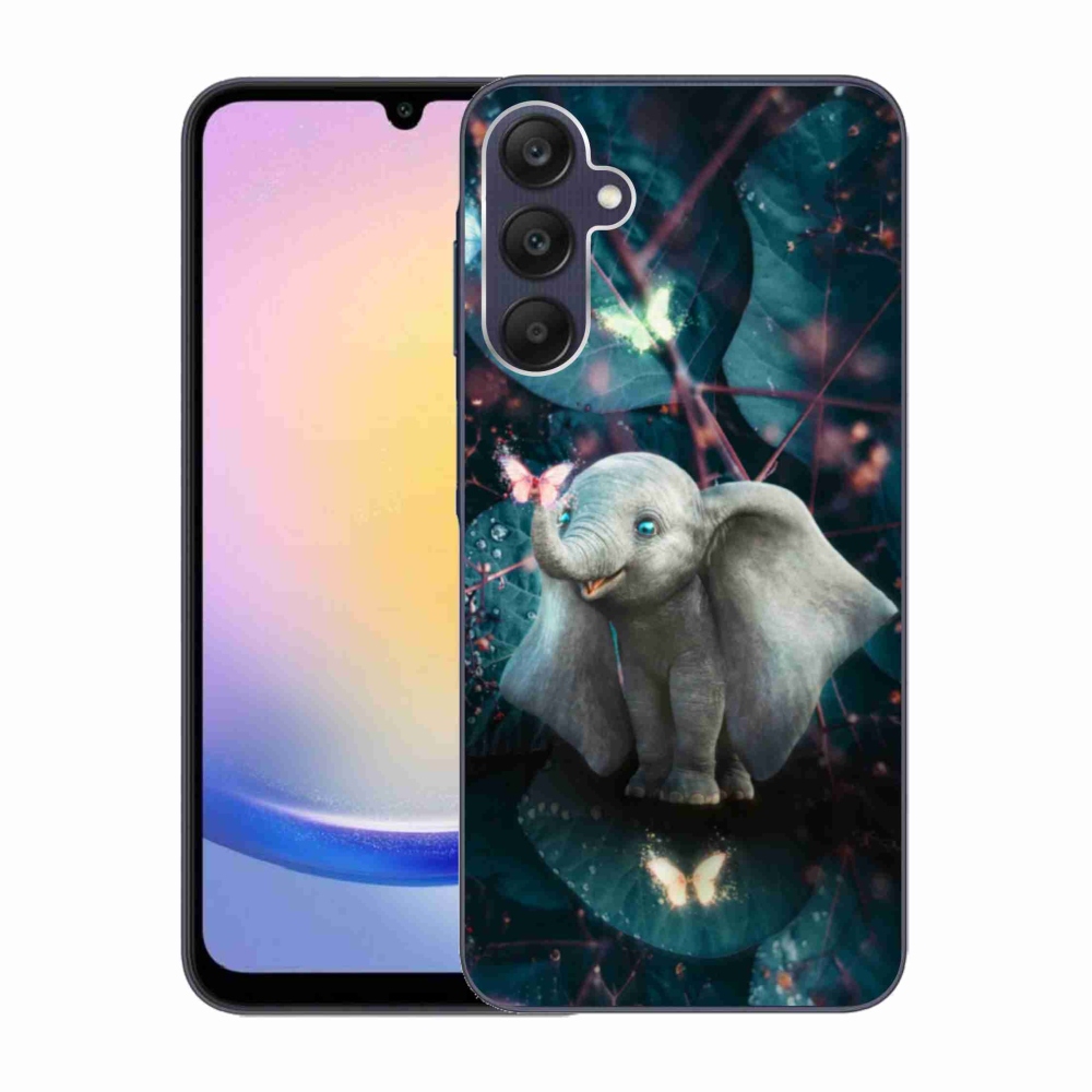 Gél borítás mmCase Samsung Galaxy A25 5G - aranyos elefánthoz
