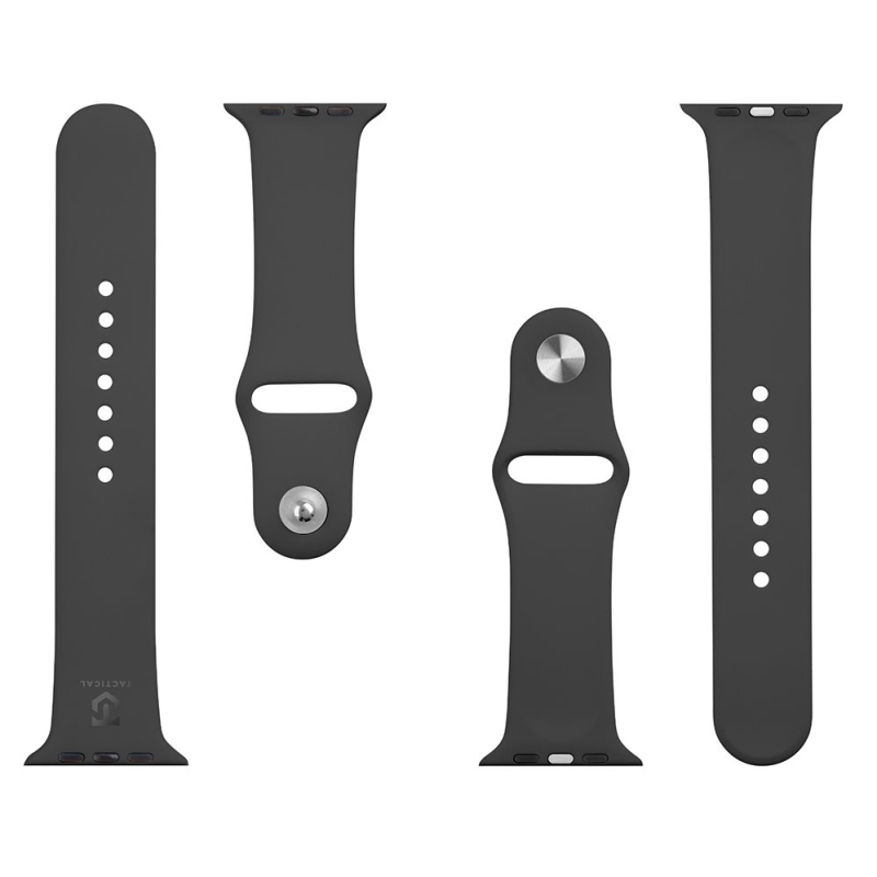 Tactical 488 Szilikon szíj Apple Watch 1/2/3/4/4/5/6/7/8/9/SE 42/44/45mm-es órához Fekete