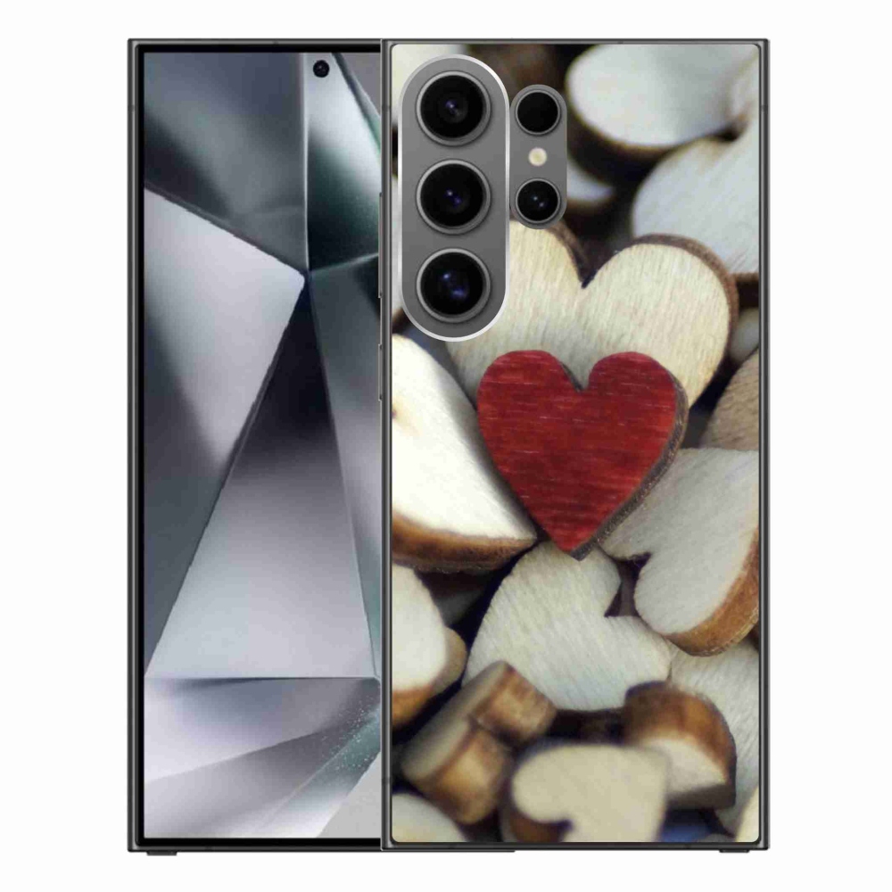 Zselés borítás mmCase Samsung Galaxy S24 Ultra készülékhez - gravírozott piros szív