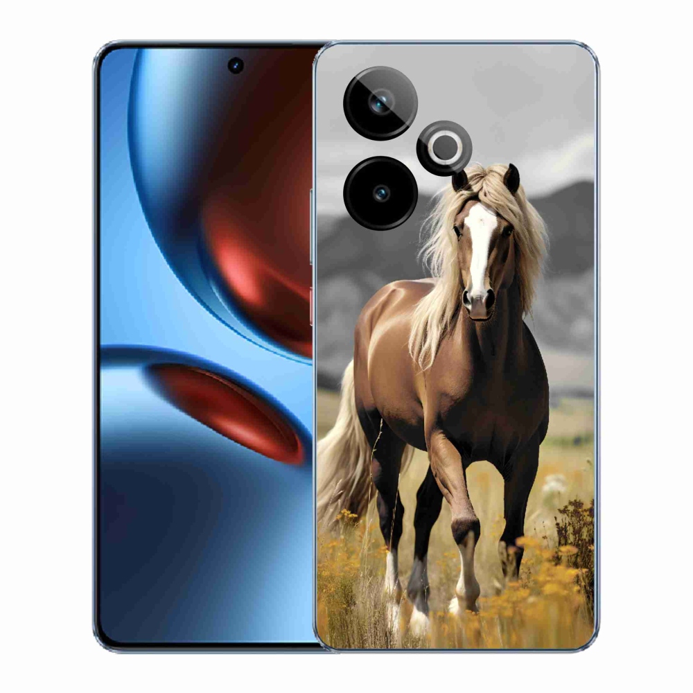 Rugalmas zselés tok mmCase képpel Realme GT 7 5G/GT 7T 5G - barna ló 1