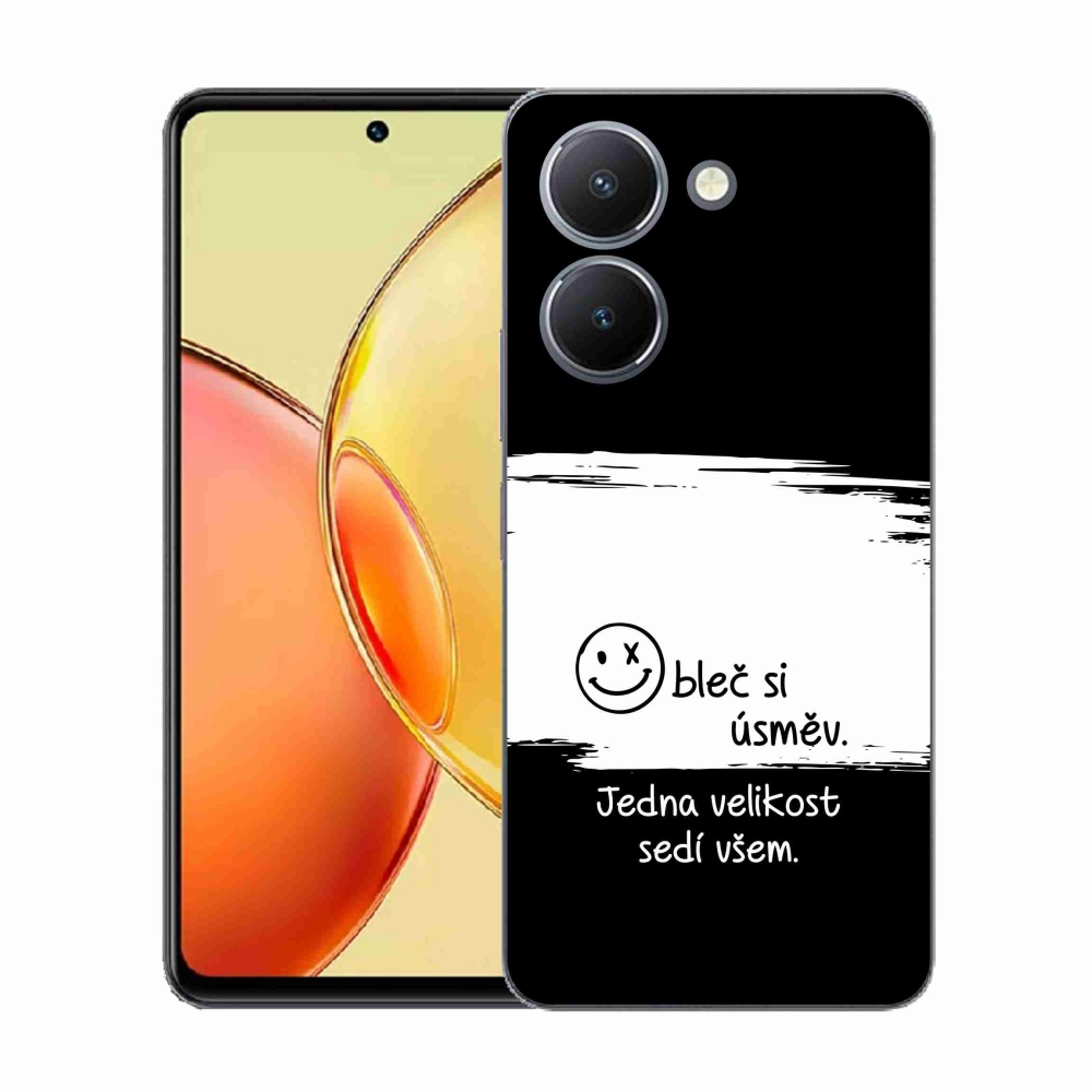 Gél borító mmCase a Vivo Y36-hoz - vicces szöveg 8 fekete-fehér háttérrel