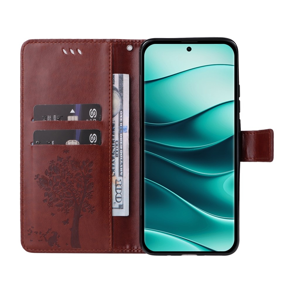Fák könyve tok Xiaomi Redmi Note 14 Pro 5G/Poco X7 5G/Note 14 Pro+ 5G - barna színben