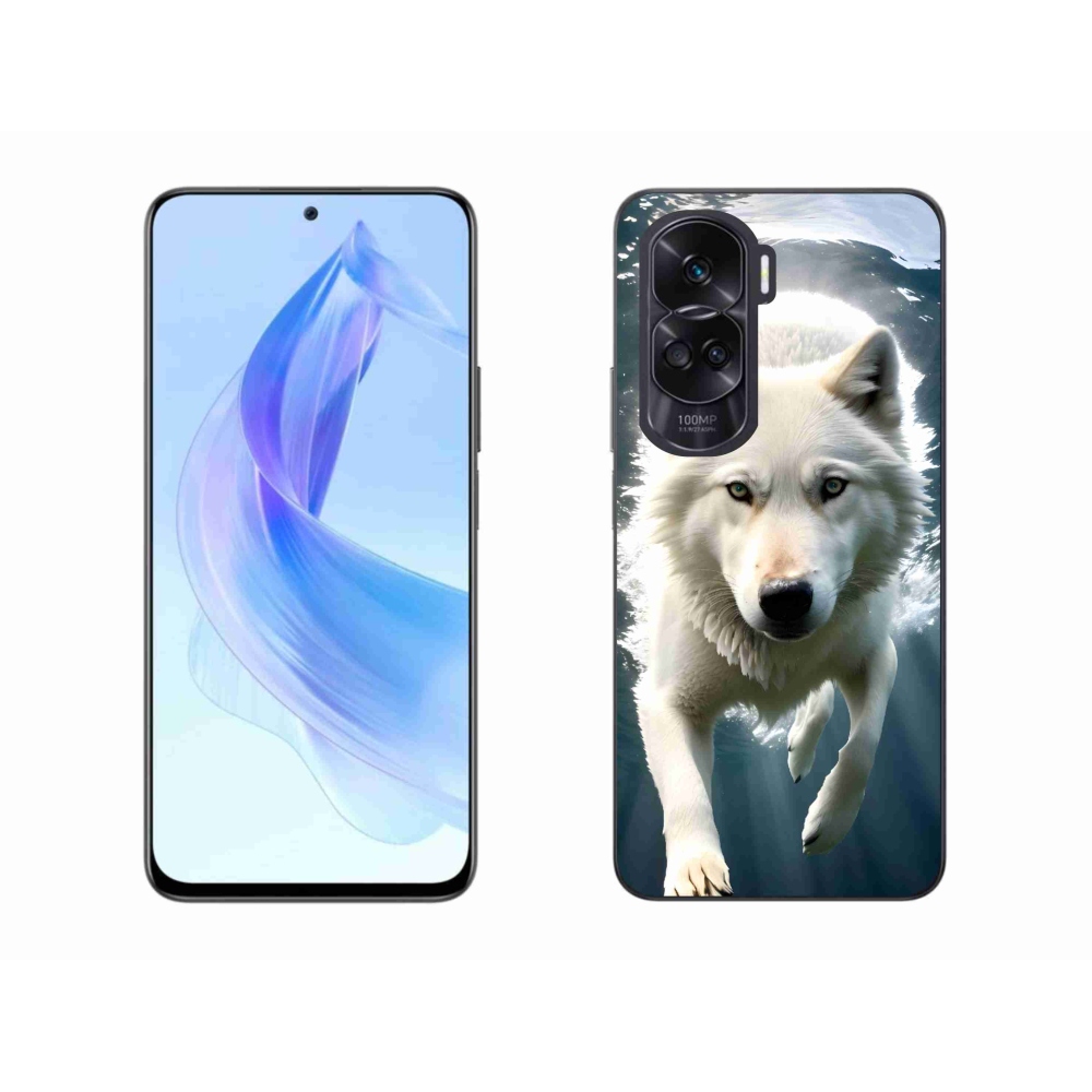 Zselés borítás mmCase a Honor 90 Lite-hoz - fehér farkas