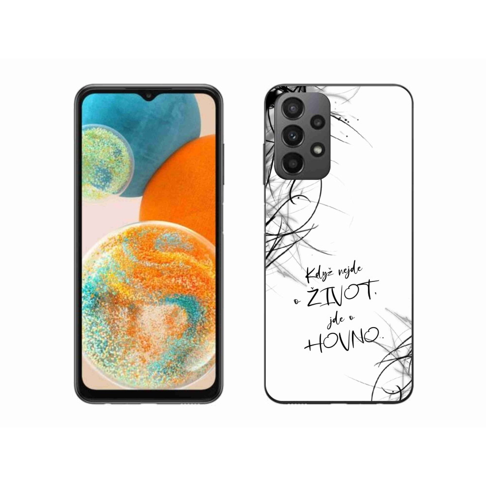 Gél borító mmCase Samsung Galaxy A23 4G/5G készülékhez - vicces szöveg 16 fehér háttér