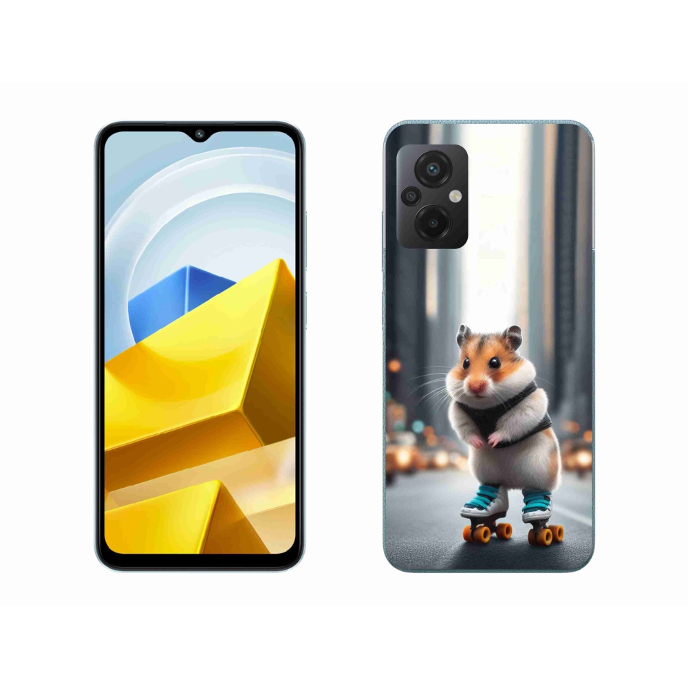 Gél borítás mmCase a Xiaomi Poco M5 4G-hez - hörcsög a korcsolyán