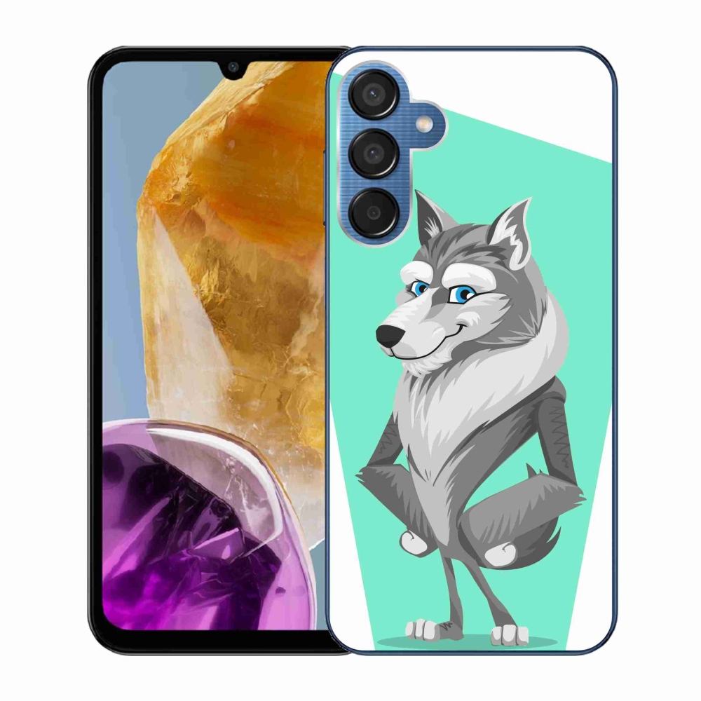 Zselés borítás mmCase Samsung Galaxy M15 5G - rajzfilm farkashoz