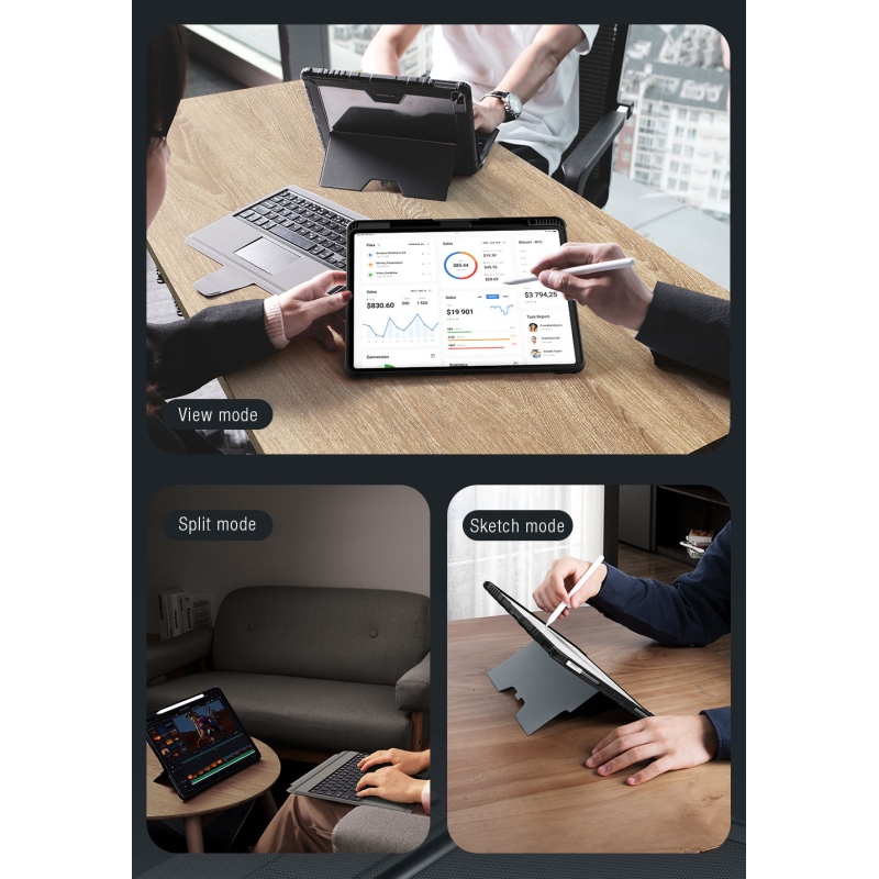 Nillkin Bumper Combo billentyűzet tok (háttérvilágításos verzió) iPad 12.9 Pro 2020/2021/2022 Fekete 12.9 Pro 2020/2021/2022 Fekete