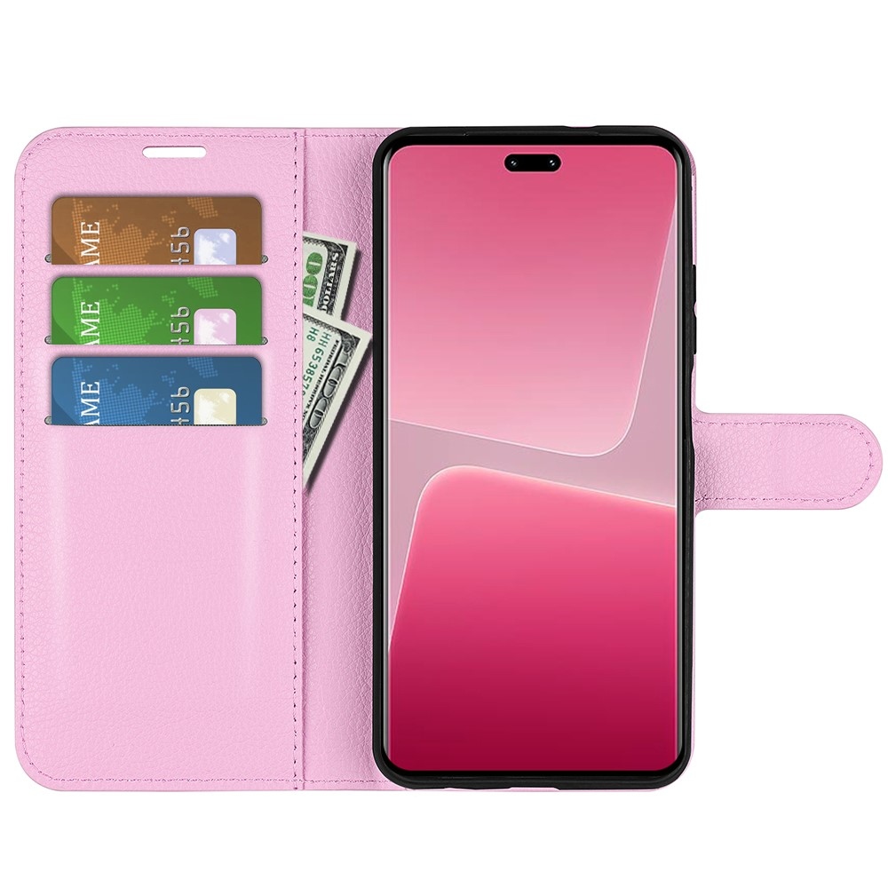 Litchi könyv tok a Xiaomi 13 Lite-hoz - rózsaszínű