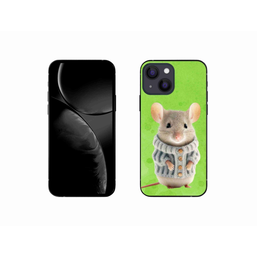 Gél borítás mmCase iPhone 13 mini készülékhez - egér pulóverben