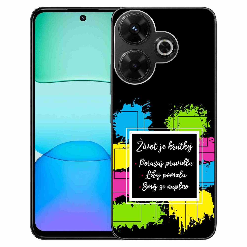 Gél borítás mmCase a Xiaomi Redmi 13 4G/Poco M6 4G - idézet 5 fekete háttérrel