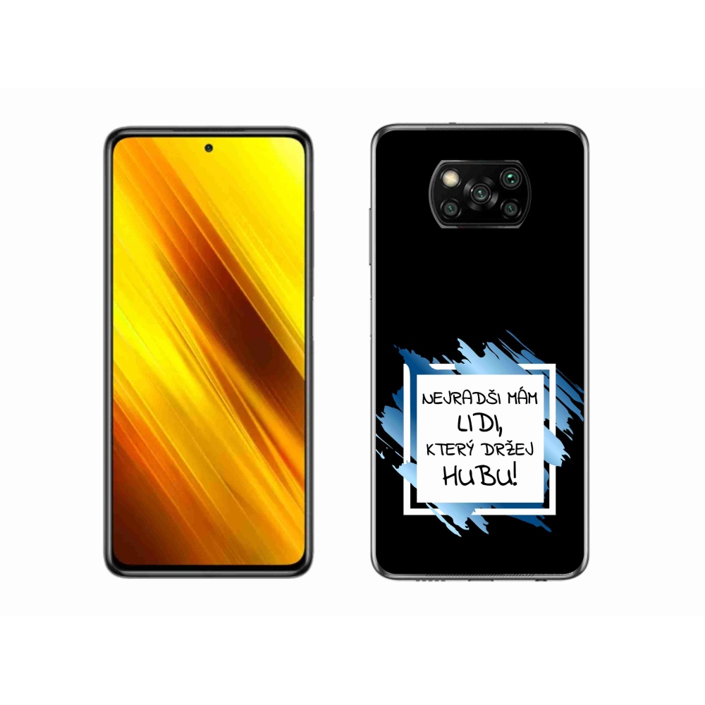 Gél borító mmCase a Xiaomi Poco X3 Pro számára - vicces szöveg 7 fehér és fekete háttérrel