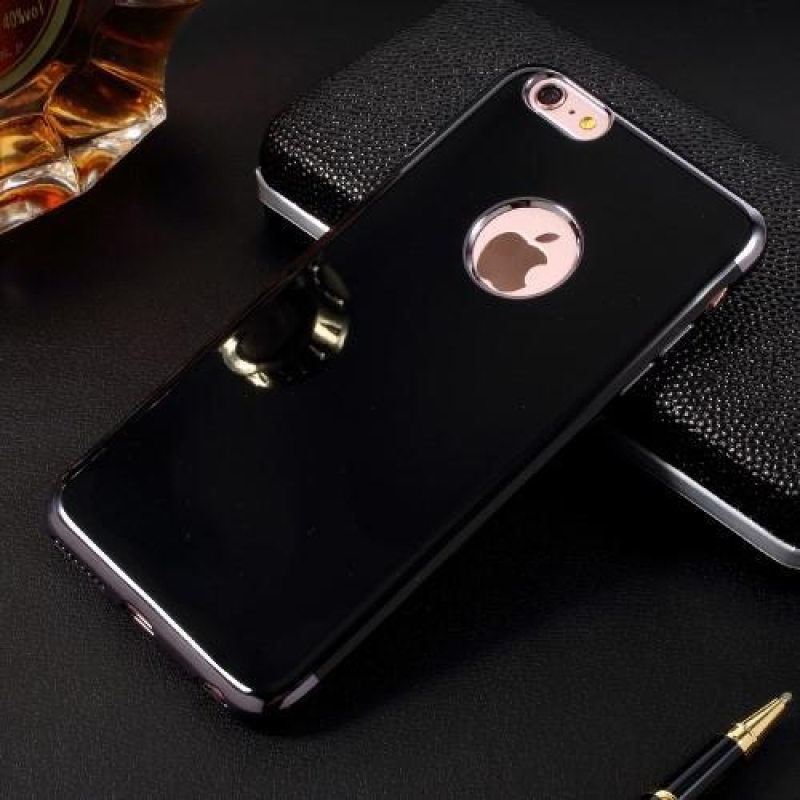 Elegáns zselés tok kontrasztos szegéllyel iPhone 6s Plus és 6 Plus készülékhez - fekete