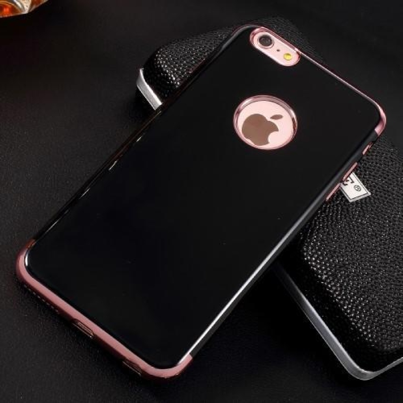 Elegáns zselés tok kontrasztos szegéllyel iPhone 6s Plus és 6 Plus készülékhez - rózsaarany színű