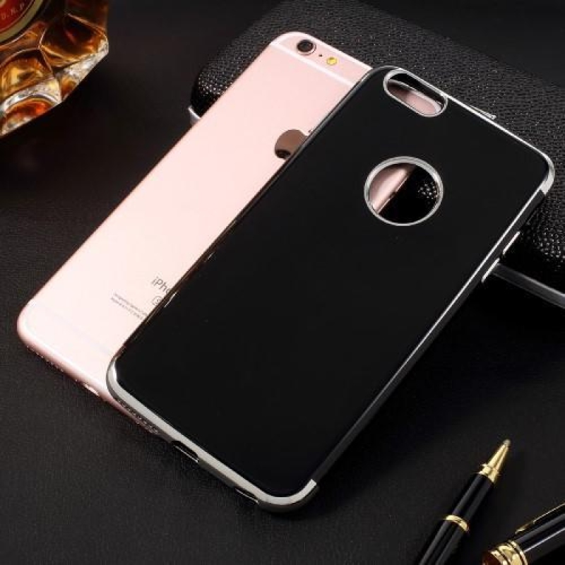 Elegáns zselés tok kontrasztos szegéllyel iPhone 6s Plus és 6 Plus készülékhez - ezüst színű