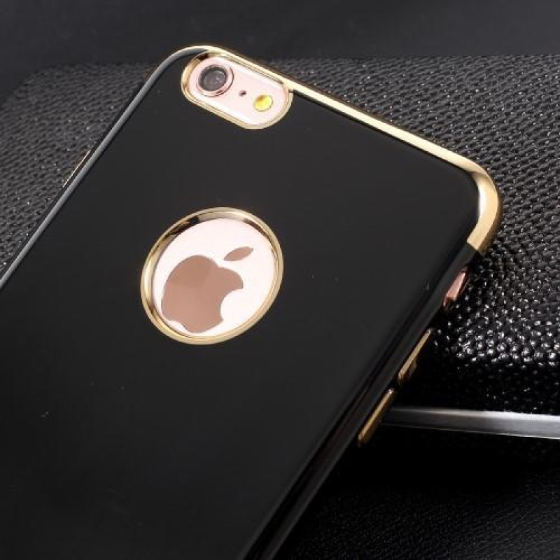 Elegáns zselés tok kontrasztos szegéllyel iPhone 6s Plus és 6 Plus készülékhez - arany színű