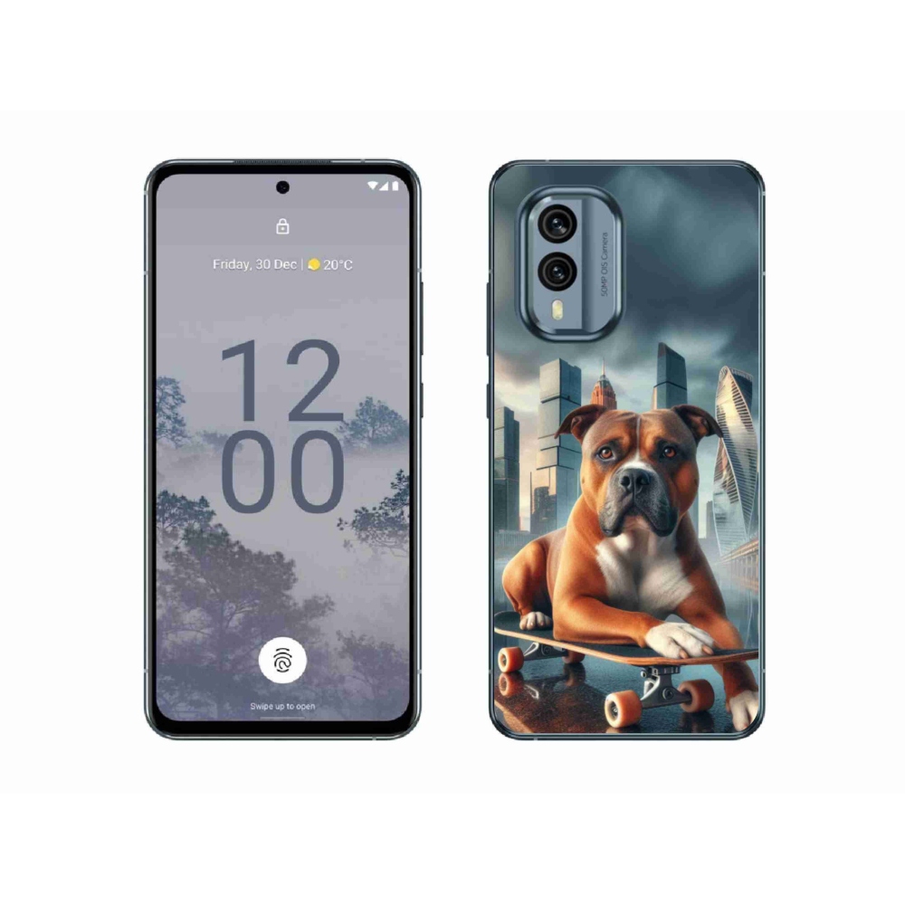 Zselés borítás mmCase a Nokia X30 5G készülékhez - kutya gördeszkán